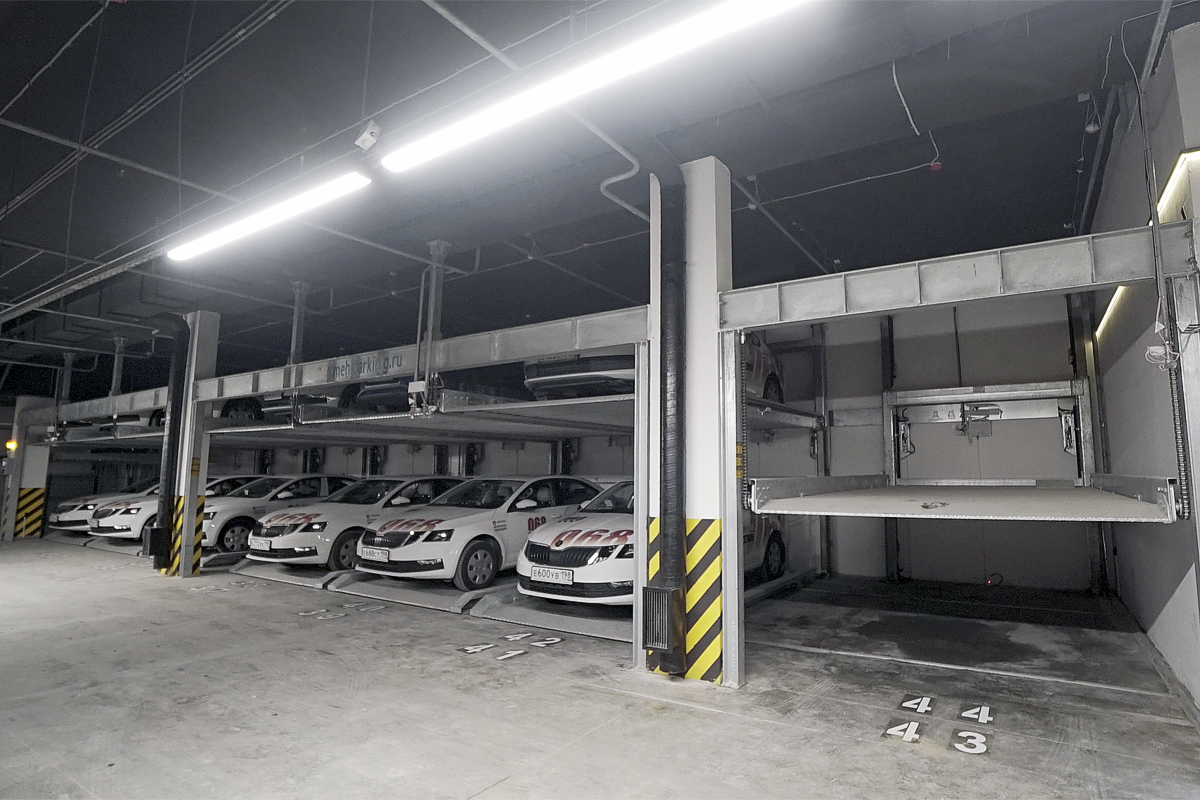 Парковочная система работает в подземном паркинге ЖК "Нева-Нева"