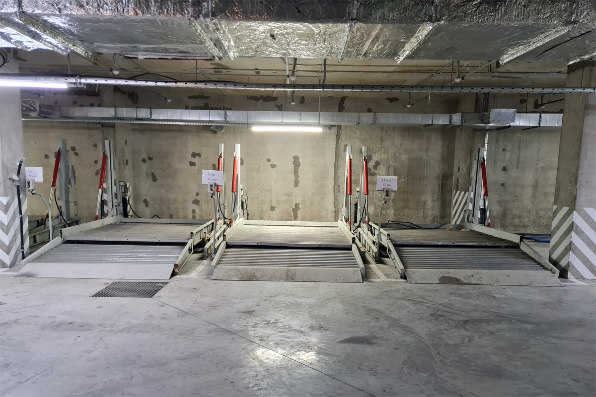 Парковочные системы в подземном паркинге ЖК "Ренессанс"