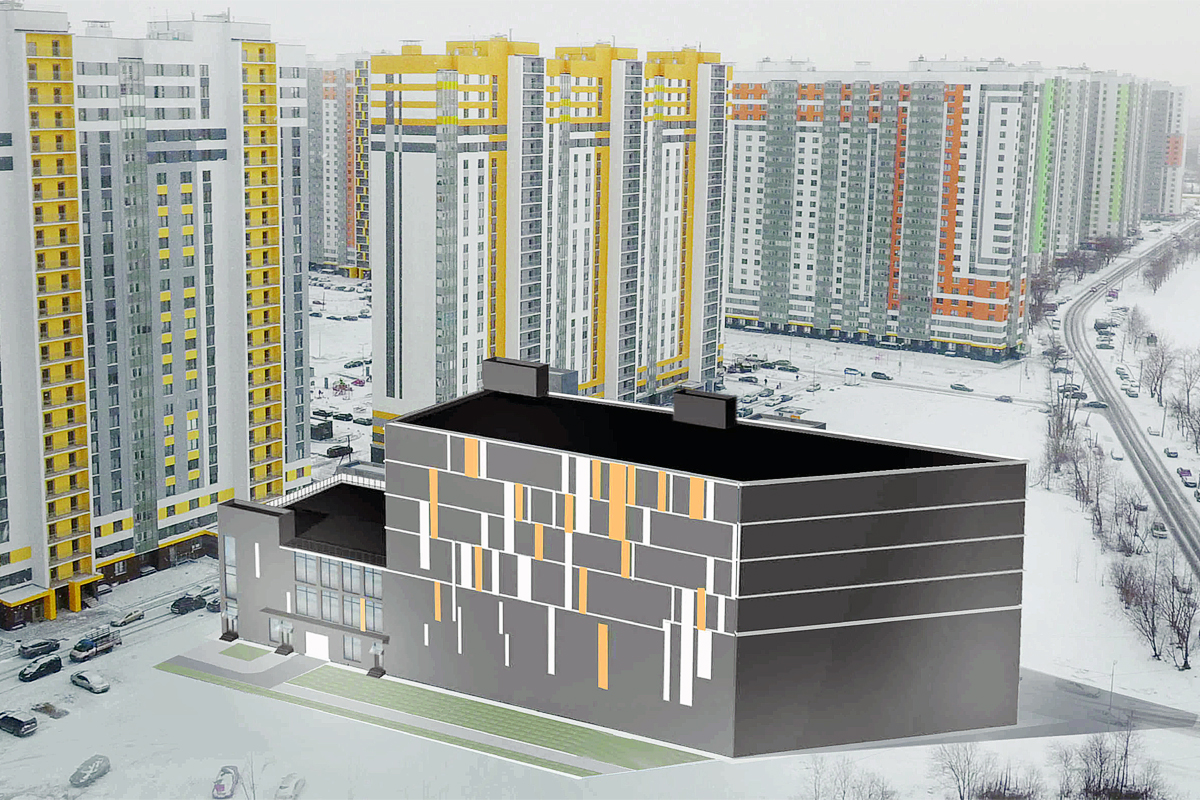 Визуализация проекта гаража для квартала "София"